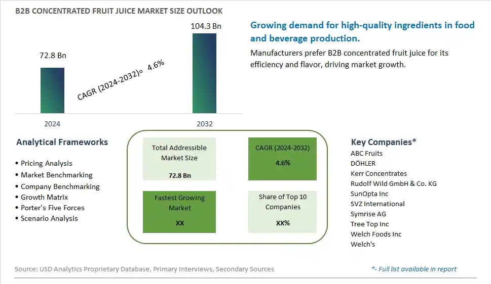 B2B Concentrated Fruit Juice Market Size, Share, Trends, Growth Outlook